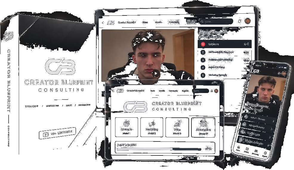 Creator Blueprint Consulting &mdash; Box, Laptop, Tablet und Smartphone